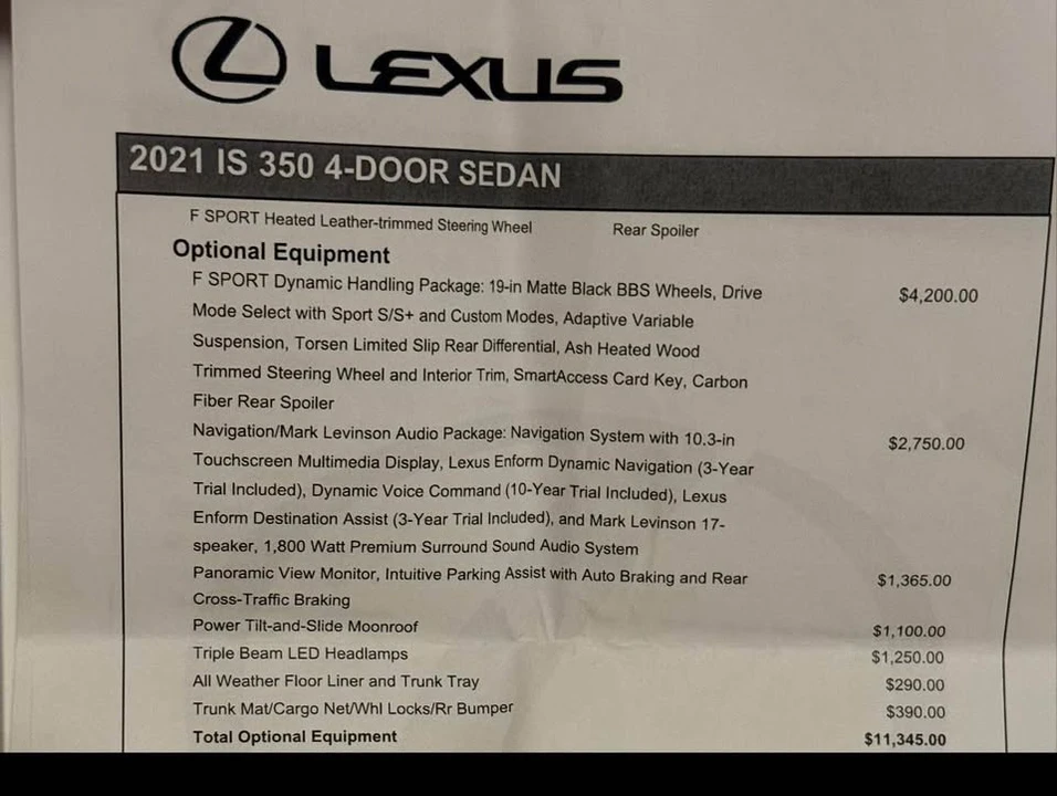 2021 Lexus IS 3rd Gen - Image 18 of 19