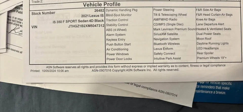2021 Lexus IS 3rd Gen - Image 11 of 18