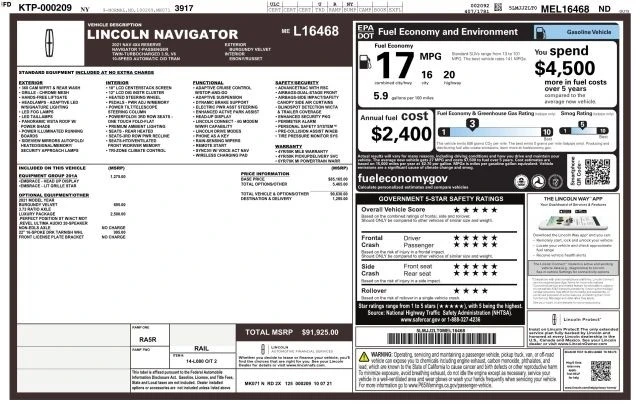2021 Lincoln Navigator 4th Gen - Image 3 of 12