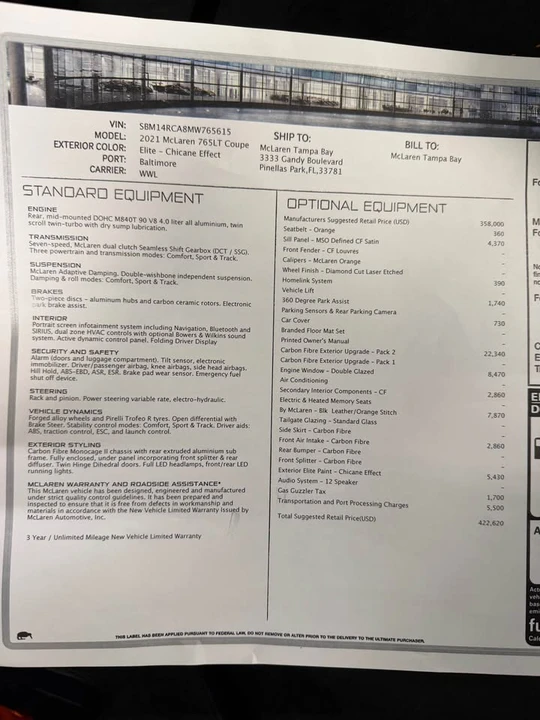 2021 McLaren 765LT - Image 19 of 19