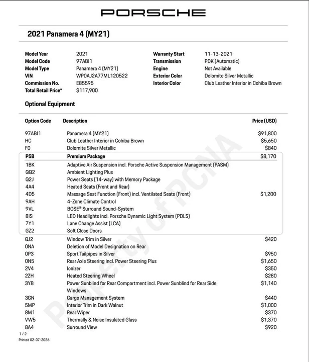 2021 Porsche 971 Panamera - Image 12 of 23