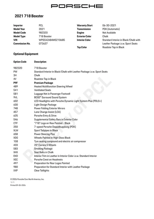 2021 Porsche 718 Boxster - Image 2 of 10