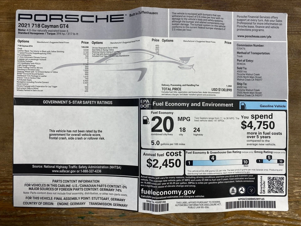 2021 Porsche 718 Cayman GT4 - Image 3 of 31