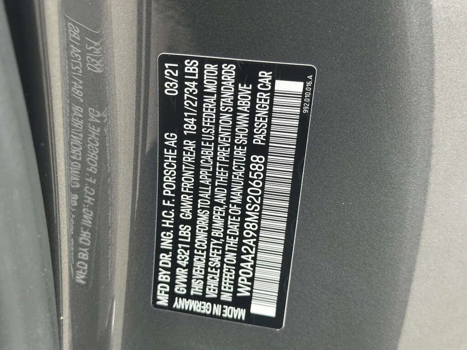 2021 Porsche 992 Carrera - Image 18 of 31