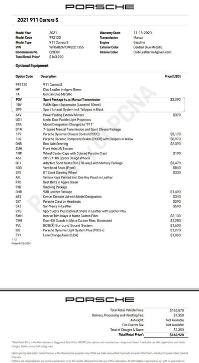 2021 Porsche 992 Carrera S - Image 2 of 12