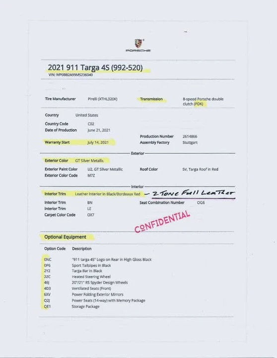 2021 Porsche 992 Targa 4 & 4S - Image 25 of 31
