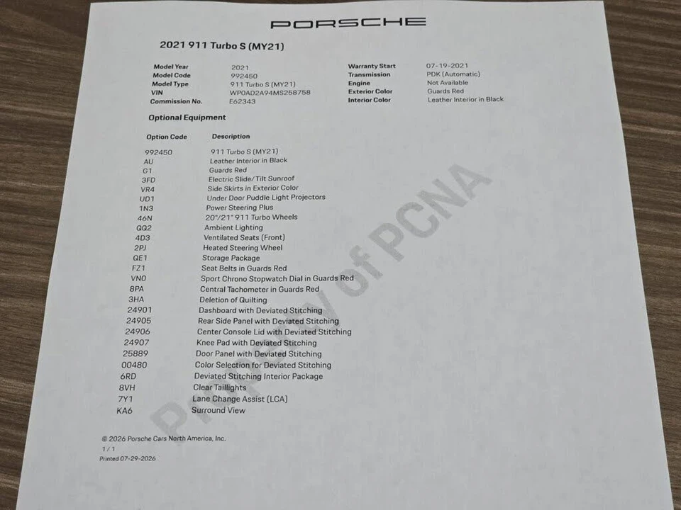 2021 Porsche 992 Turbo S - Image 28 of 28