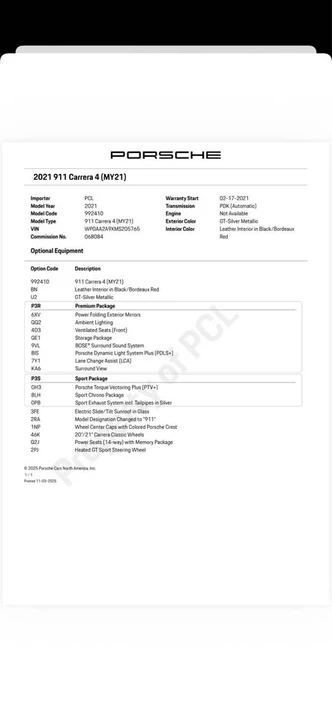 2021 Porsche 992 Carrera 4 - Image 9 of 9