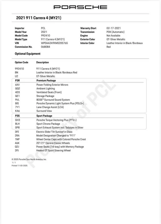 2021 Porsche 992 Carrera 4 - Image 9 of 9