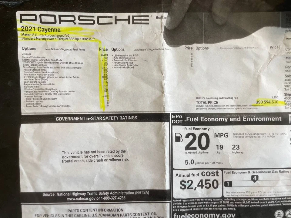 2021 Porsche 9Y0/9Y3 Cayenne - Image 6 of 10