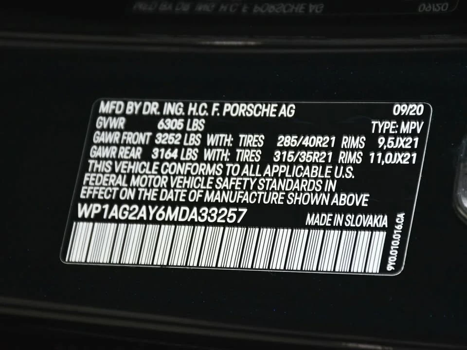 2021 Porsche 9Y0/9Y3 Cayenne - Image 20 of 20
