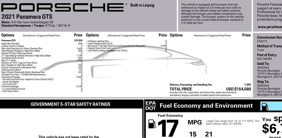 2021 Porsche 971 Panamera GTS - Image 20 of 20