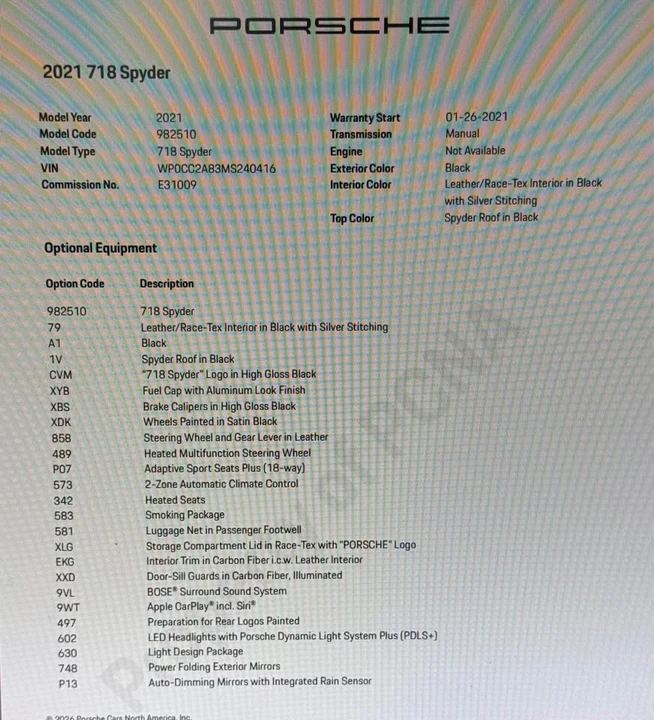2021 Porsche 718 Boxster Spyder - Image 6 of 6