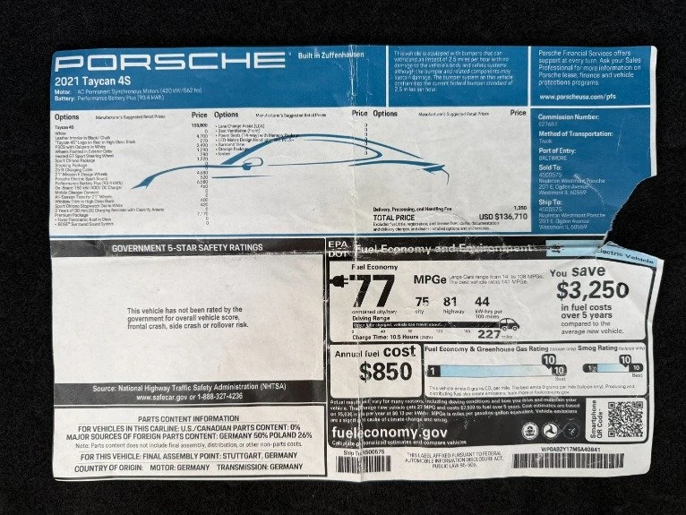 2021 Porsche Taycan 4S - Image 3 of 17