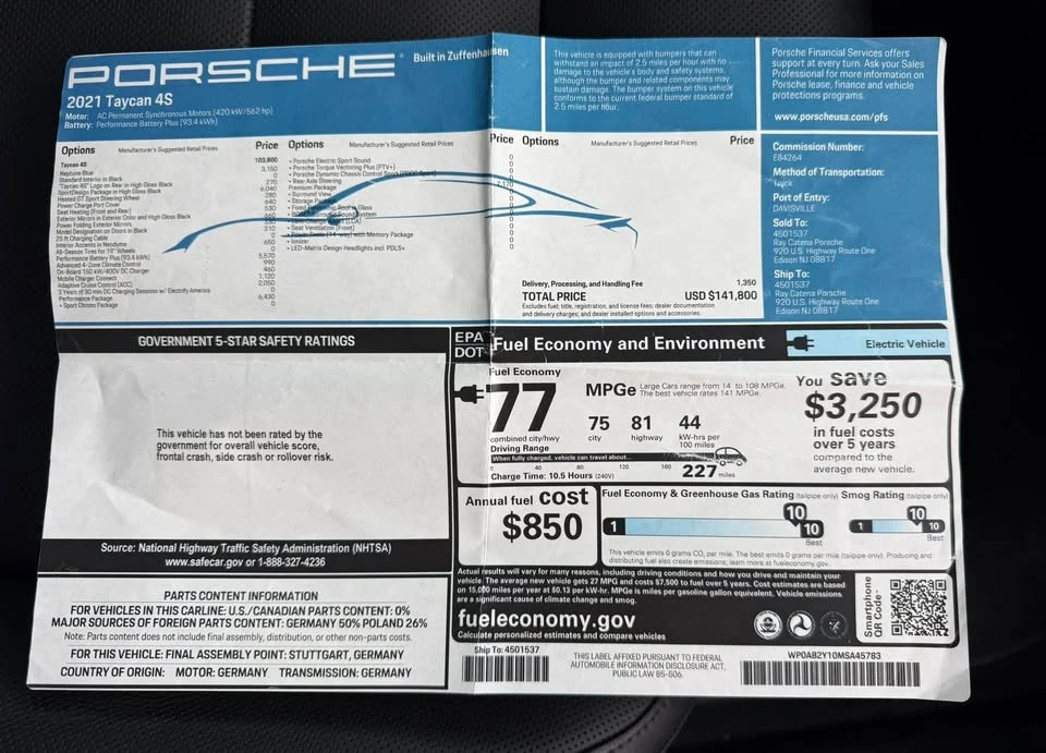 2021 Porsche Taycan 4S - Image 6 of 6