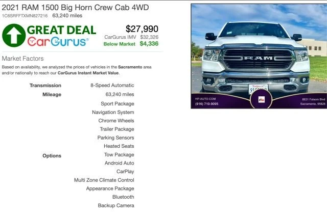 2021 Ram 1500 2nd Gen - Image 3 of 27