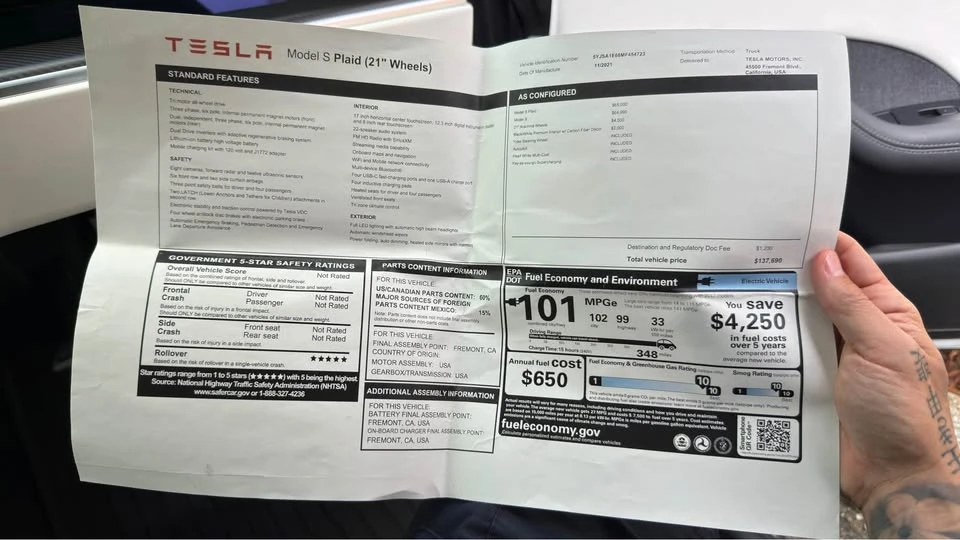 2021 Tesla Model S Plaid - Image 10 of 10