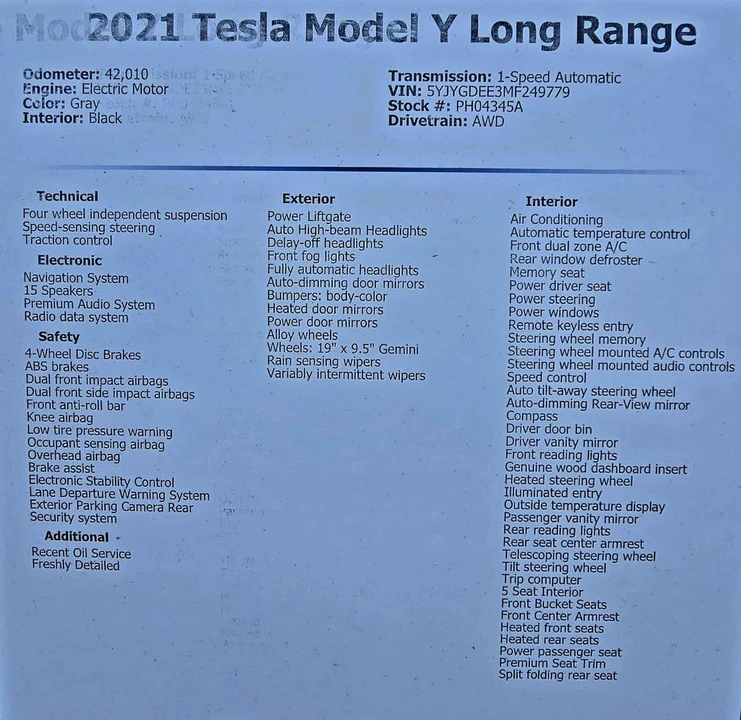 2021 Tesla Model Y - Image 9 of 10