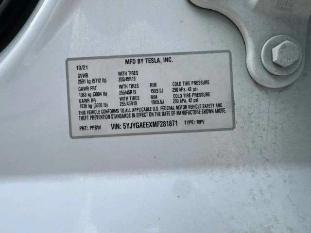 2021 Tesla Model Y - Image 7 of 7