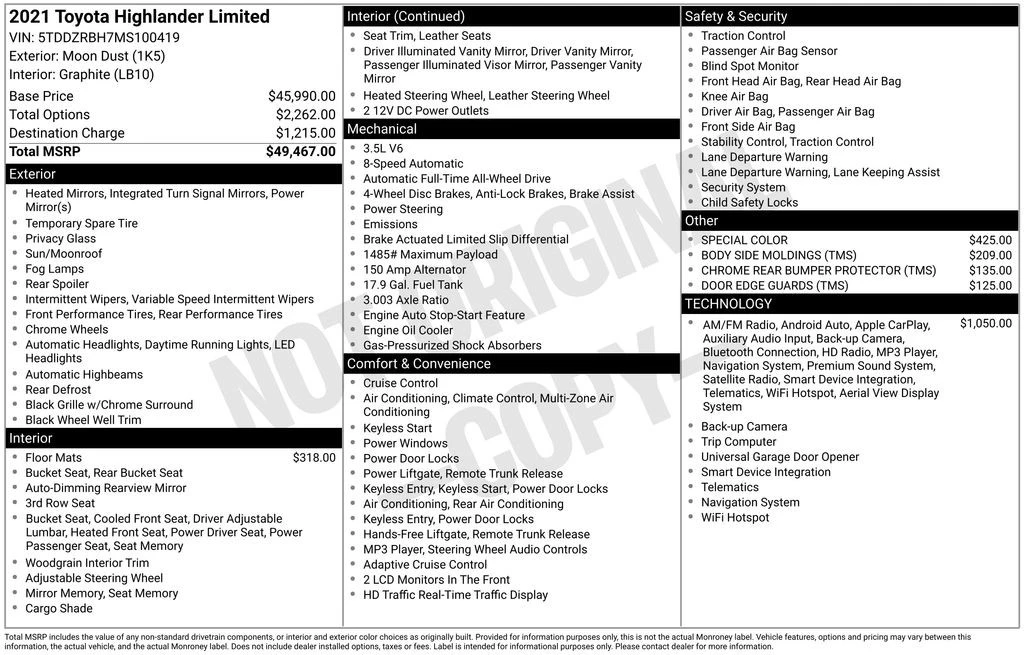 2021 Toyota Highlander - Image 4 of 21