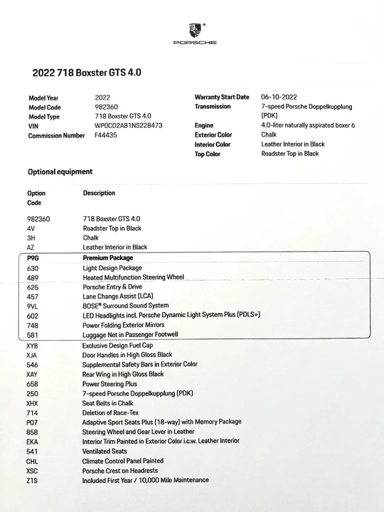 2022 Porsche 718 Boxster GTS 4.0 - Image 28 of 28