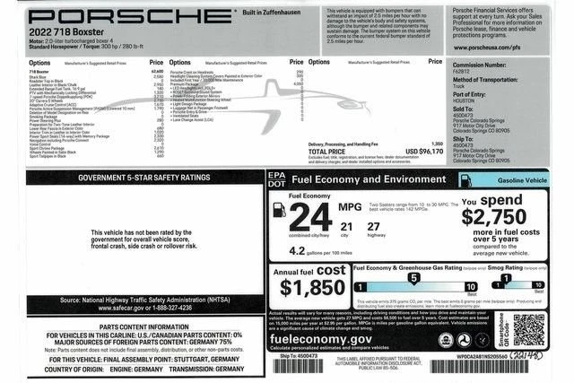 2022 Porsche 718 Boxster - Image 15 of 15