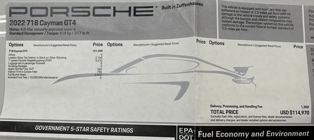 2022 Porsche 718 Cayman GT4 - Image 4 of 23