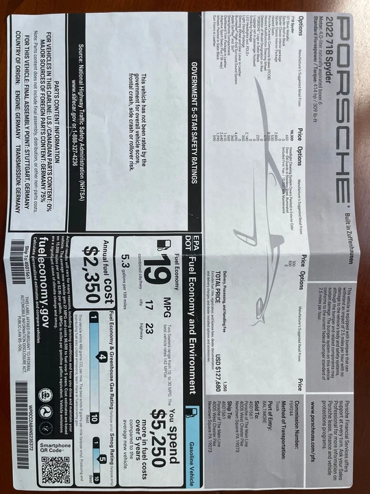 2022 Porsche 718 Boxster Spyder - Image 4 of 11