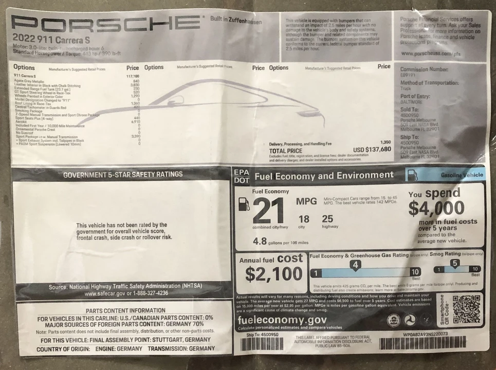 2022 Porsche 992 Carrera S - Image 12 of 15
