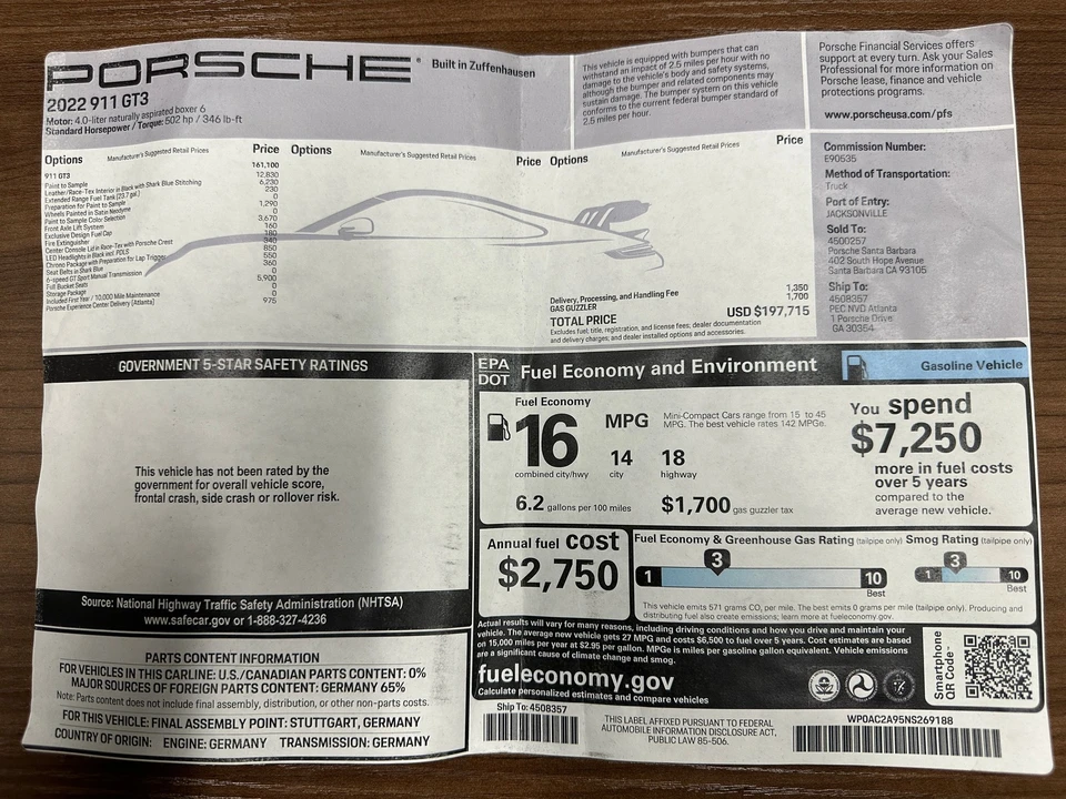 2022 Porsche 992 GT3 - Image 11 of 11