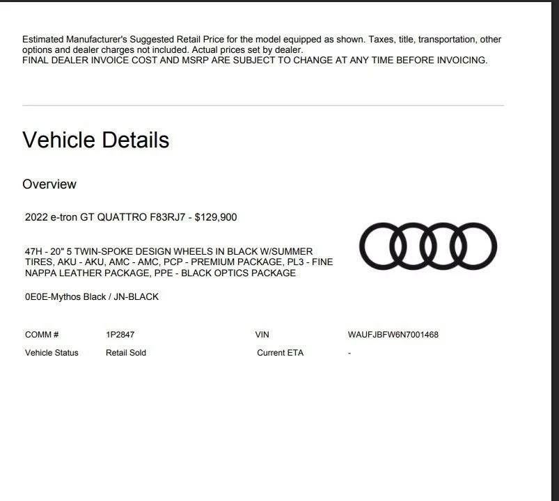 2022 Audi e-tron GT - Image 16 of 16
