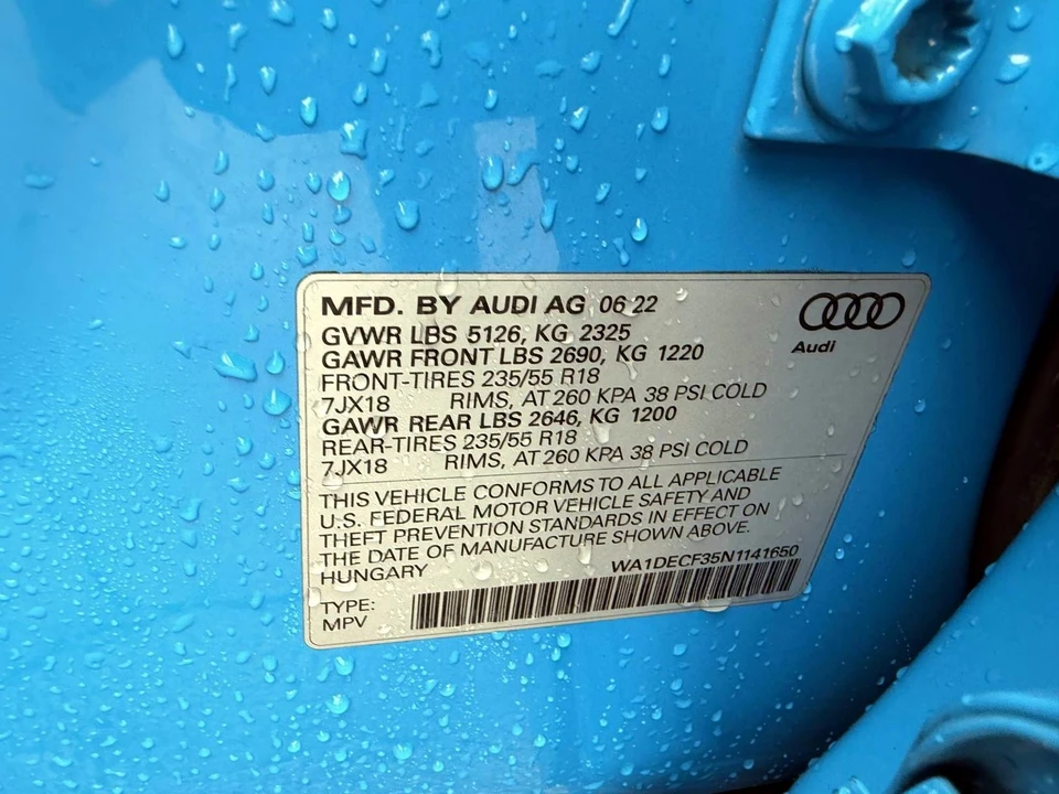 2022 Audi F3 Q3 - Image 16 of 21