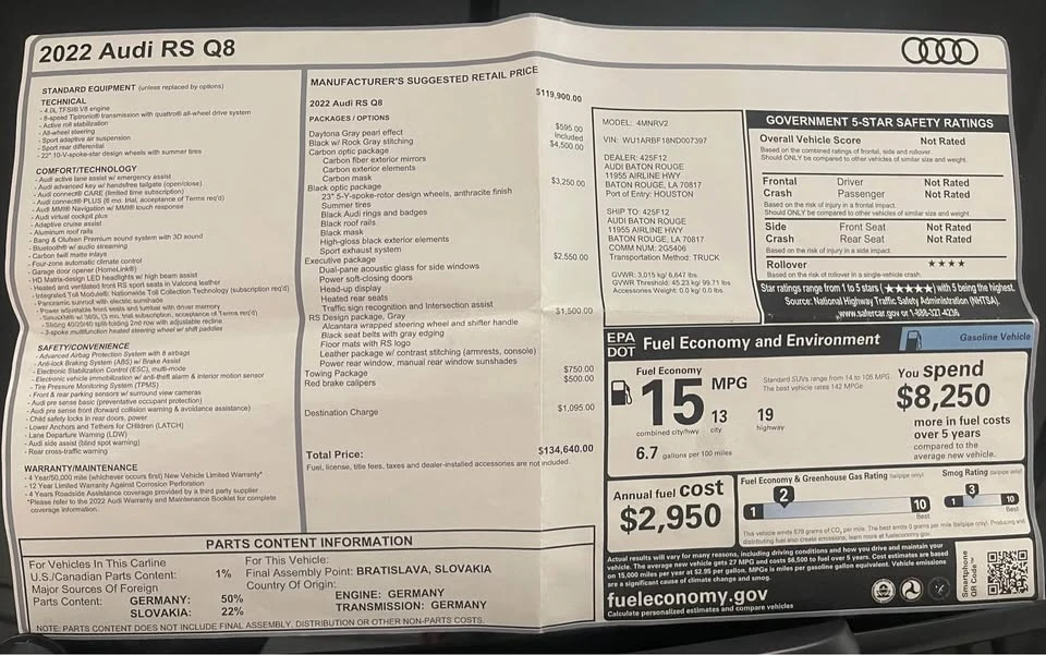 2022 Audi RS Q8 - Image 19 of 20