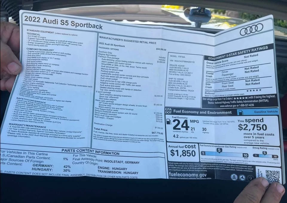 2022 Audi B9 S5 - Image 12 of 12