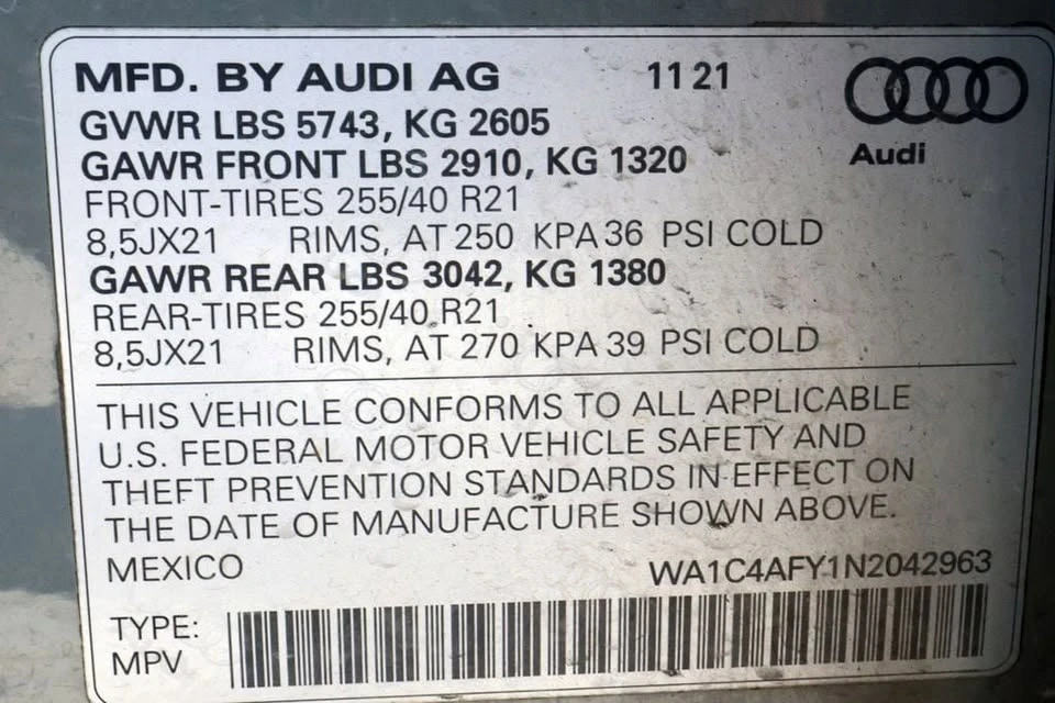 2022 Audi FY SQ5 - Image 12 of 12
