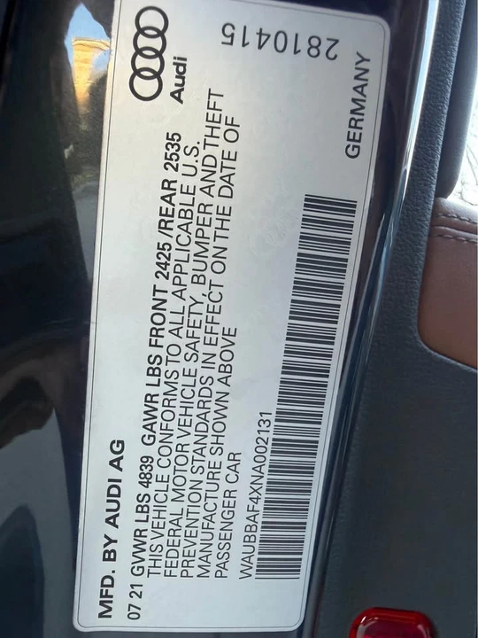2022 Audi B9 A4 - Image 14 of 14