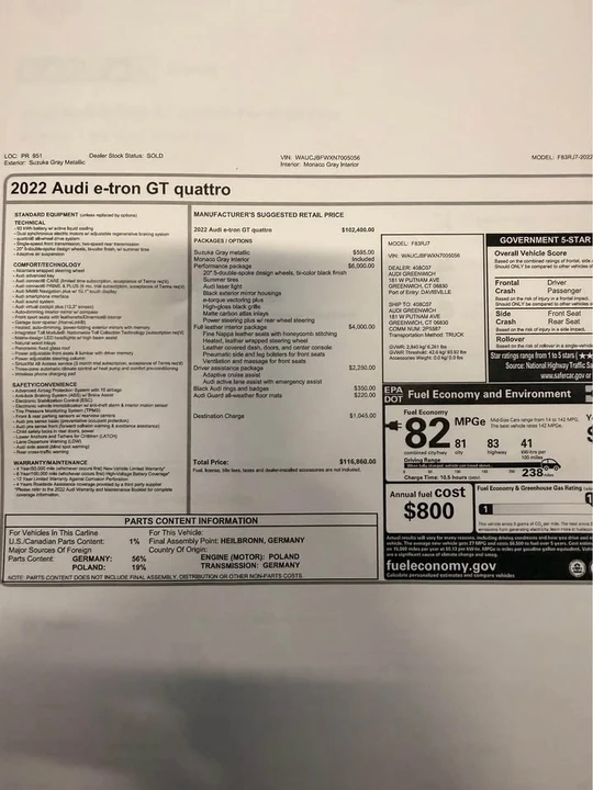 2022 Audi e-tron GT - Image 16 of 18