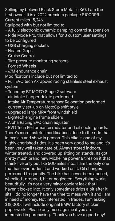 2022 BMW S1000 - Image 10 of 11