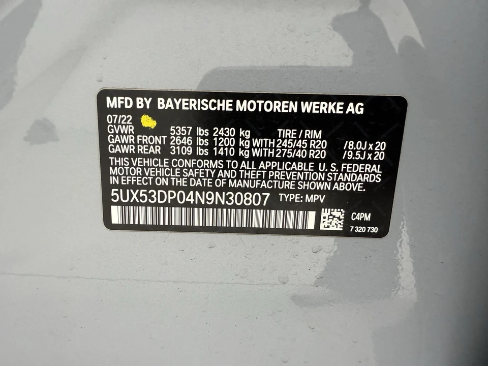 2022 BMW G01 X3 - Image 16 of 21