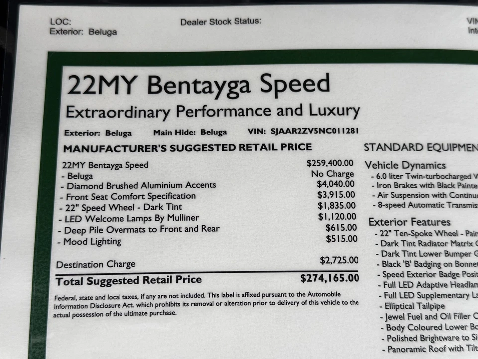 2022 Bentley Bentayga Speed - Image 18 of 21