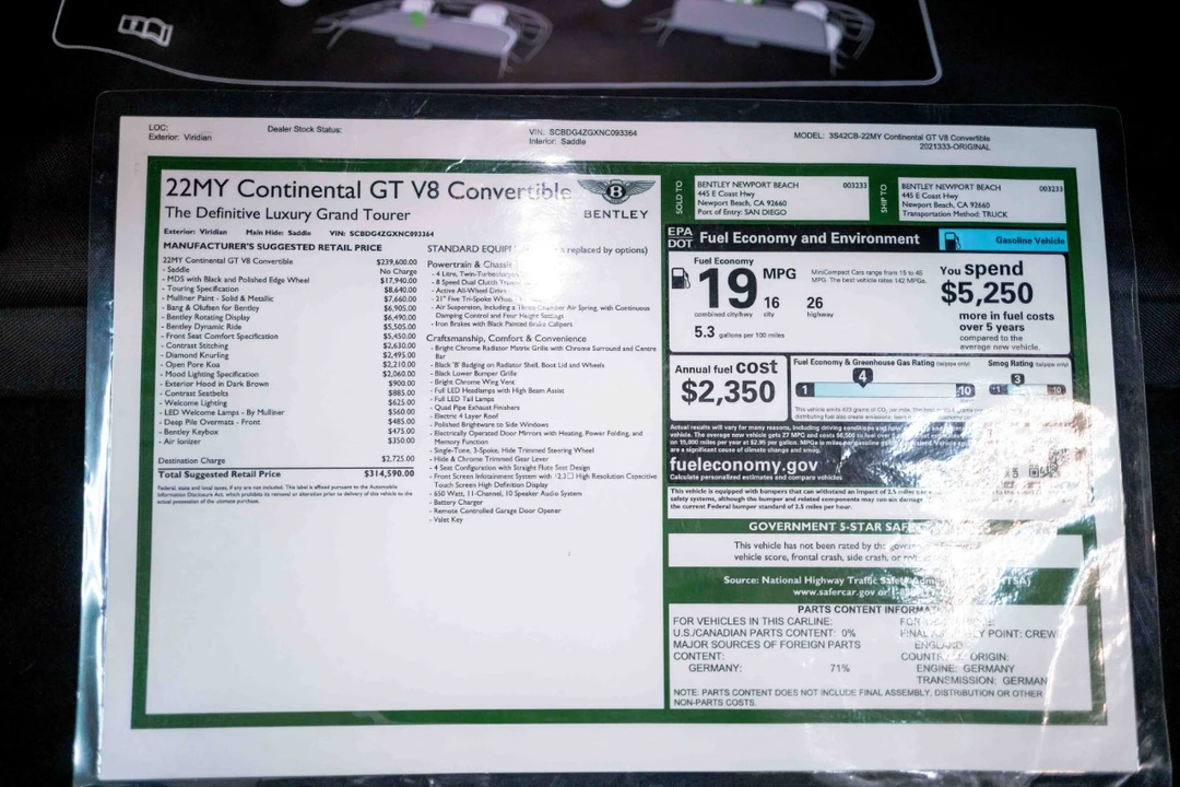 2022 Bentley Continental GTC - Image 3 of 12