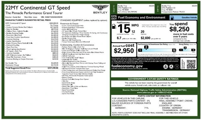 2022 Bentley Continental GT Speed 3rd Gen - Image 7 of 31