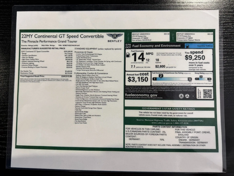 2022 Bentley Continental GTC - Image 3 of 21