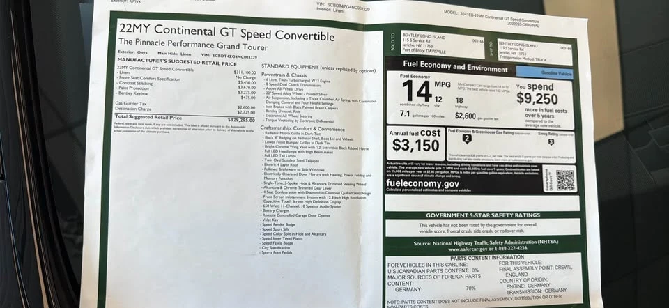 2022 Bentley Continental GTC - Image 2 of 10