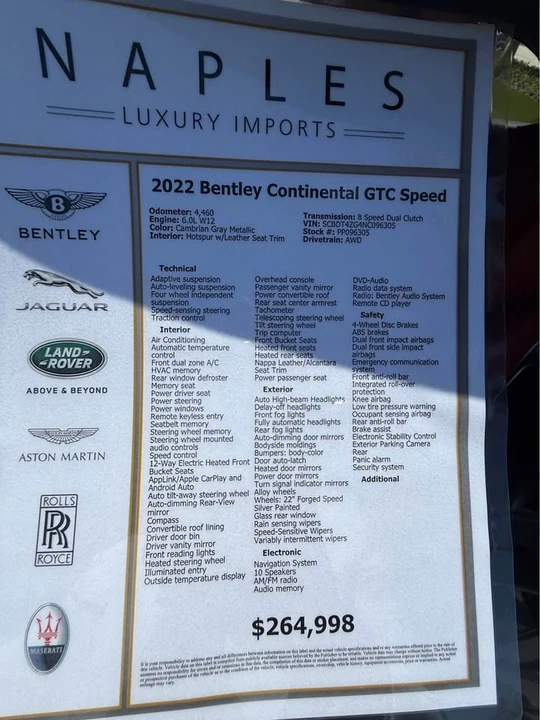 2022 Bentley Continental GT Speed 3rd Gen - Image 15 of 15