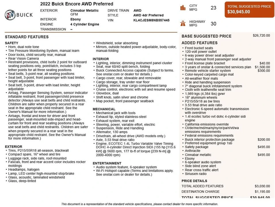 2022 Buick Encore - Image 10 of 20