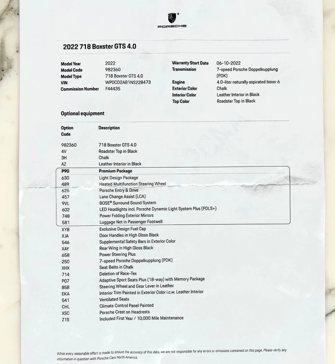 2022 Porsche 718 Boxster GTS 4.0 - Image 23 of 23