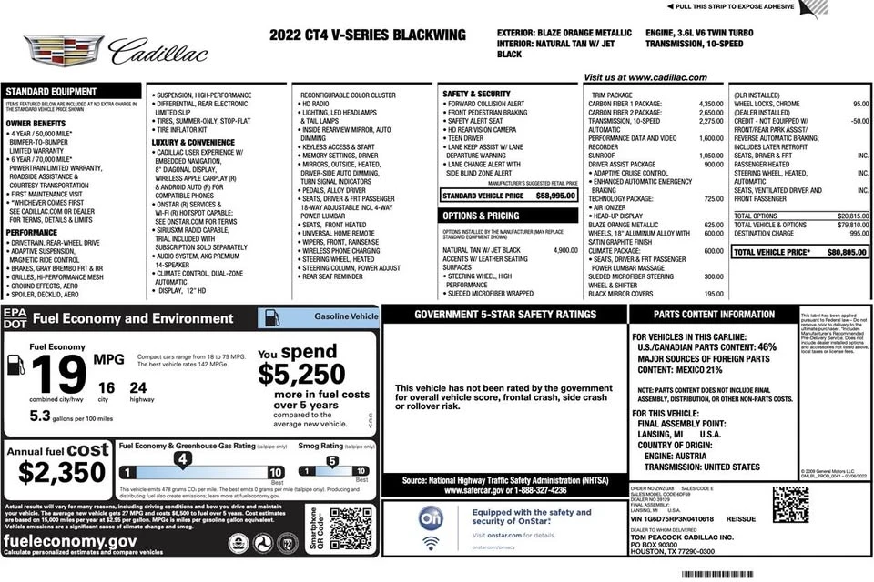 2022 Cadillac CT4-V Blackwing - Image 10 of 10