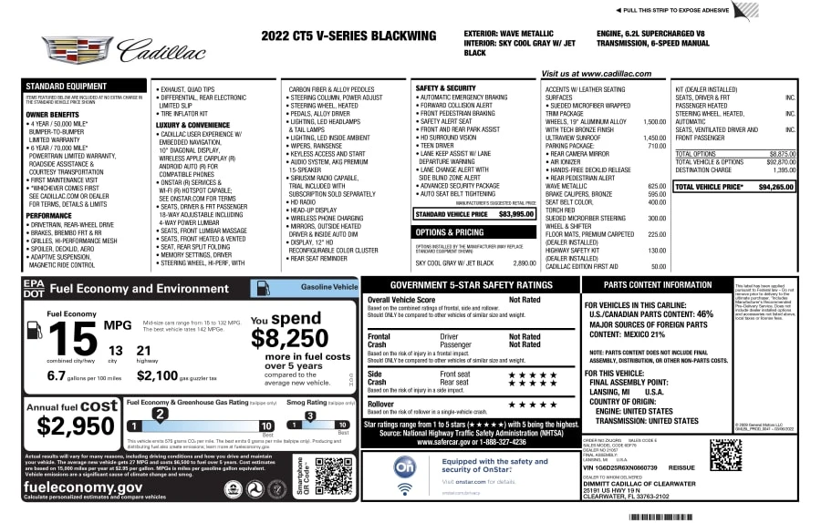 2022 Cadillac CT5-V Blackwing - Image 29 of 29