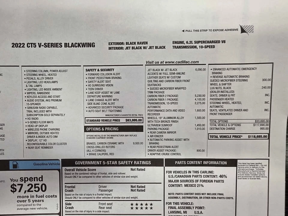 2022 Cadillac CT5-V Blackwing - Image 17 of 17